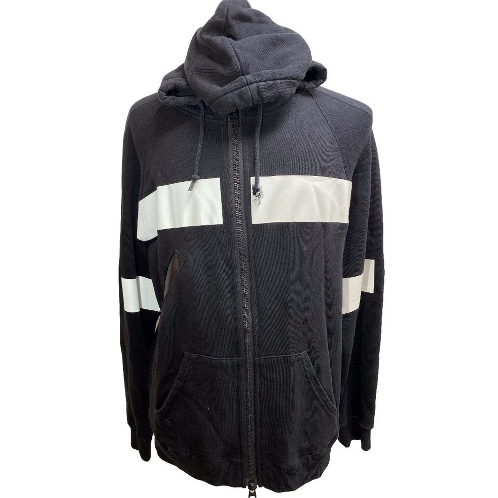 100% Authentic Givenchy Men's Black/White Zip Up Hoodie XLarge